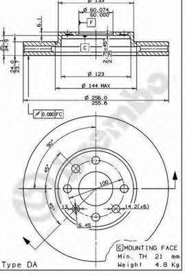 фото Тормозной диск brembo 09762814