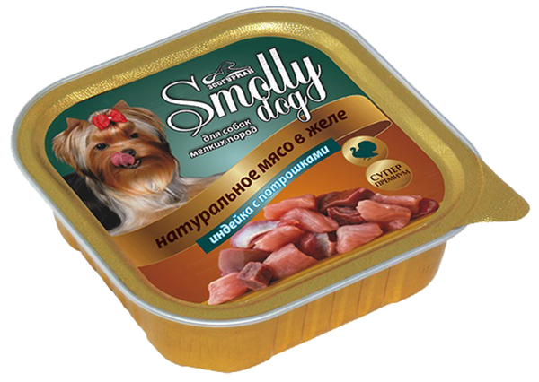 фото Консервы для собак зоогурман smolly dog, индейка с потрошками, 15шт, 100г
