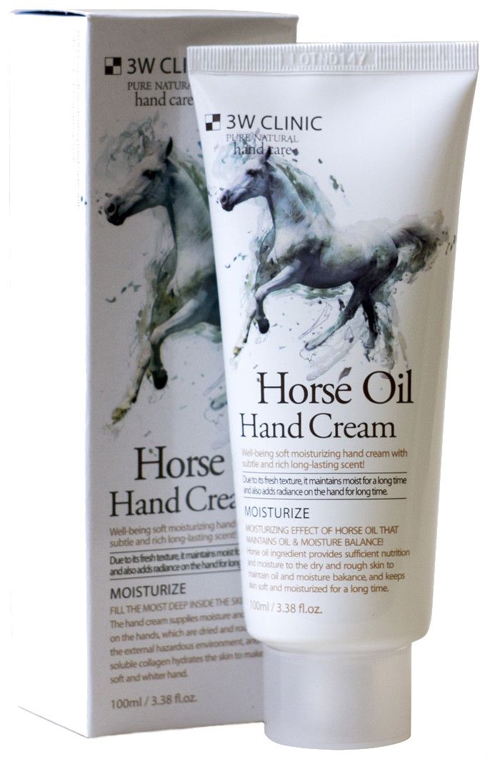 Крем для рук 3W Clinic Horse Oil Hand Cream 100 мл ekel крем для рук увлажняющий с экстрактом алоэ natural intensive hand cream aloe 100
