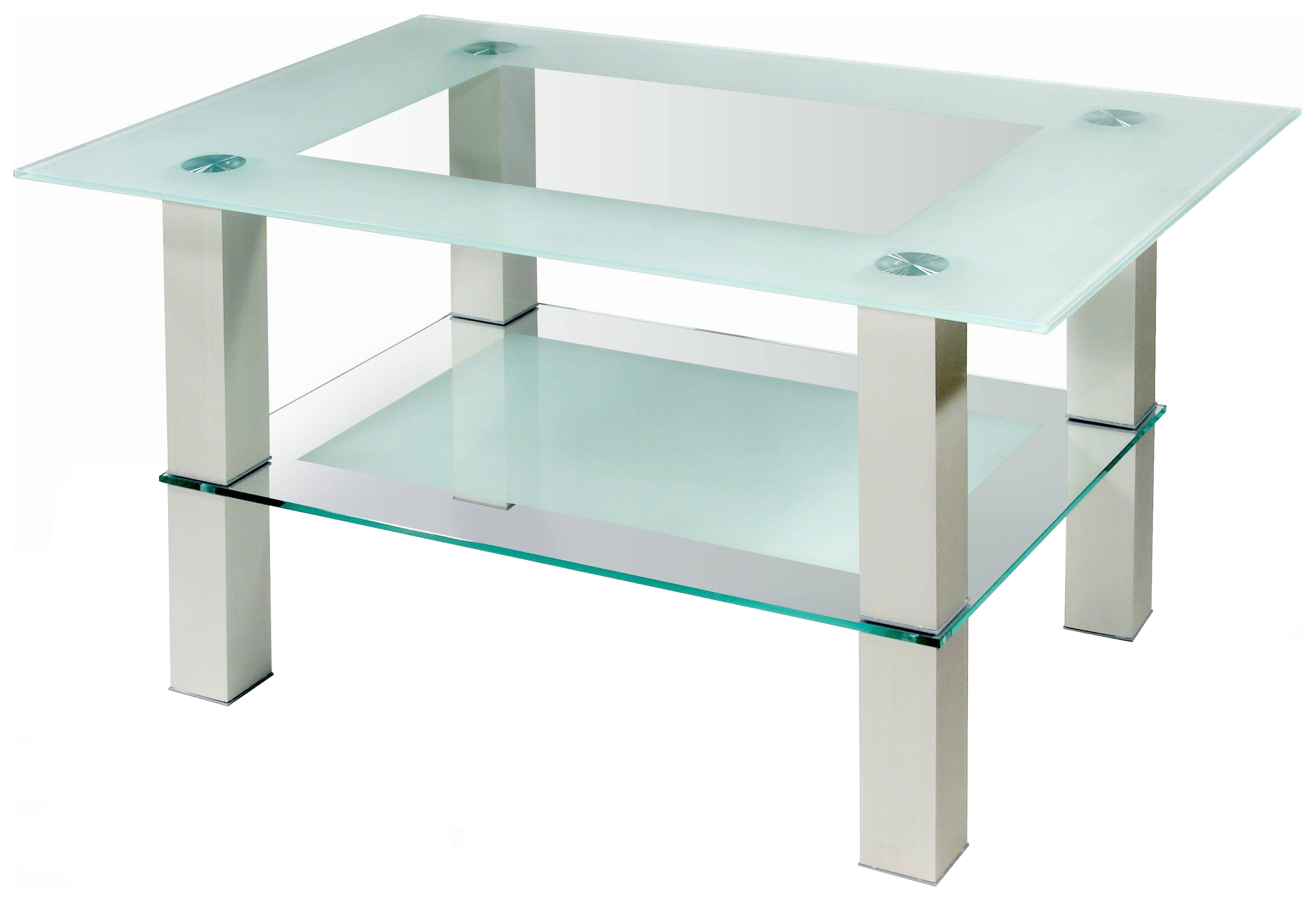 фото Журнальный столик мебелик кристалл 2 1678 90х60х50 см, алюминий/прозрачное