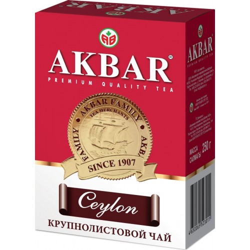 фото Чай черный akbar ceylon крупнолистовой, 250 г