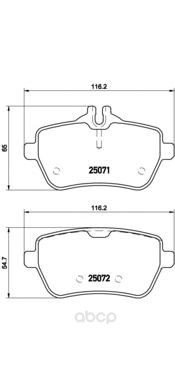 

Тормозные колодки дисковые brembo P50103