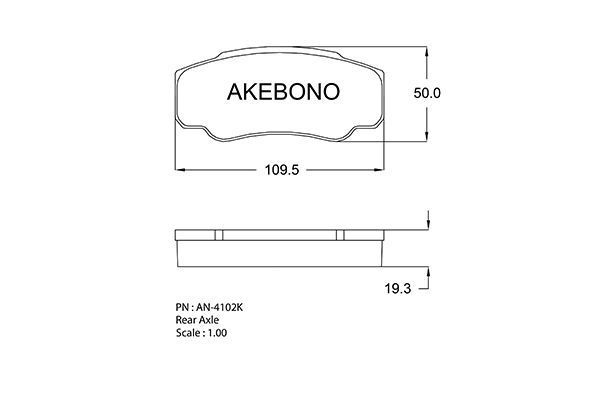 фото Комплект тормозных дисковых колодок akebono an-4102k