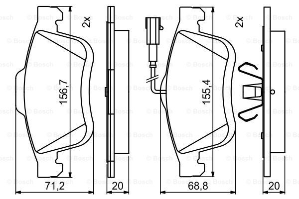 

Тормозные колодки Bosch дисковые 986494795