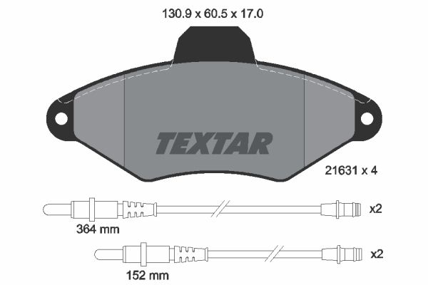 

Комплект тормозных дисковых колодок Textar 2163102