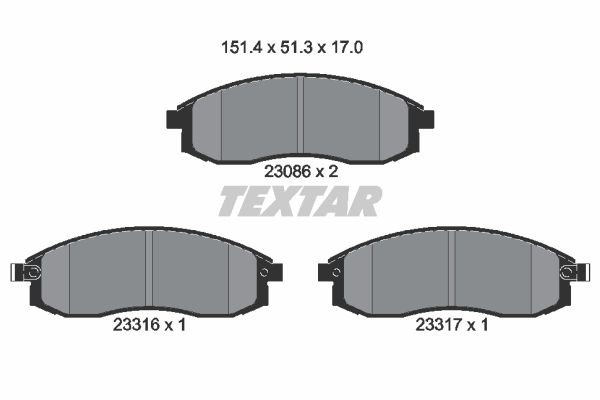 

Комплект тормозных дисковых колодок Textar 2308601