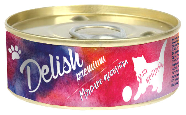 фото Консервы для котят delish premium, мясное ассорти, 100г