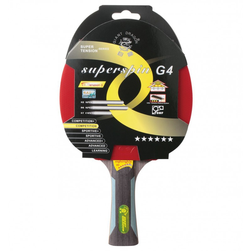 

Ракетка для настольного тенниса Giant Dragon Superspin G4, коническая ручка, 6 звезд, Superspin G4