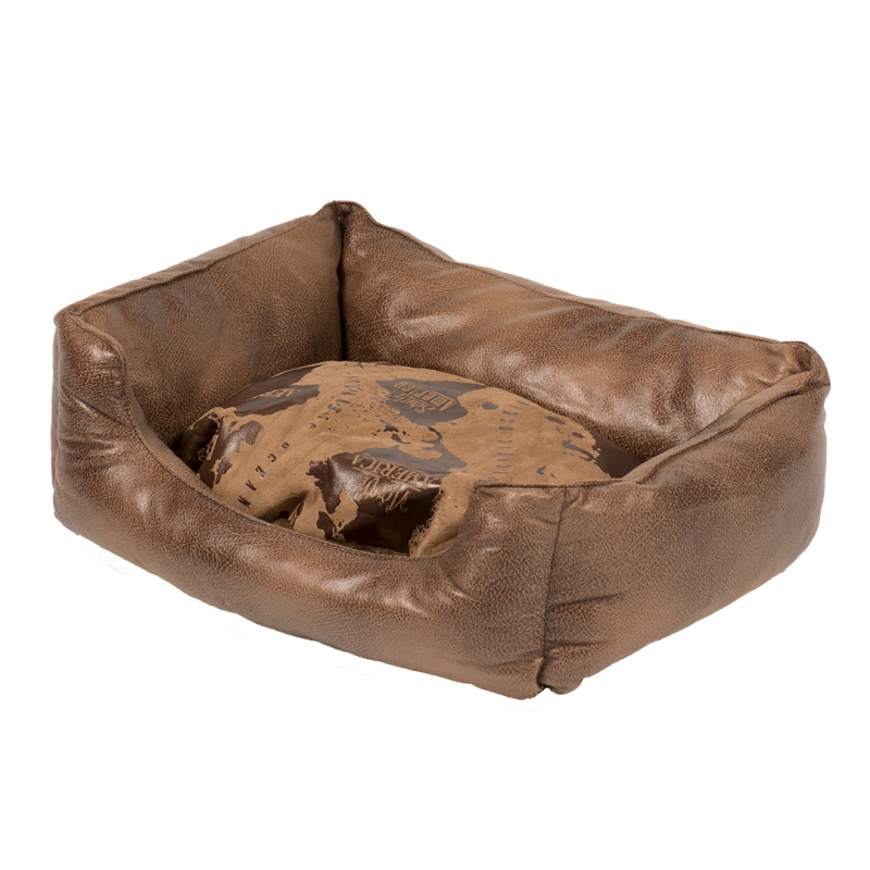 Лежанка для собаки Duvo+ искусственная кожа 60x52x17см коричневый
