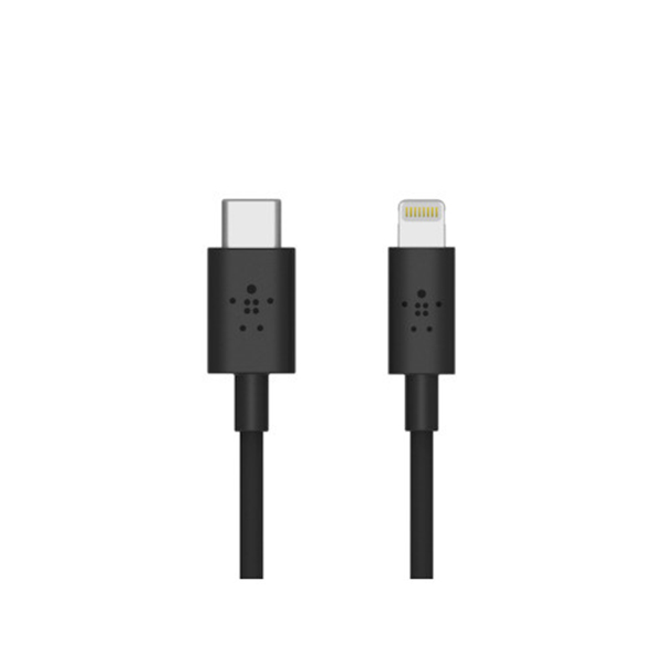 

Кабель Belkin USB-C папа/8-pin Lightning 1,2м Black (F8J239bt04-BLK)