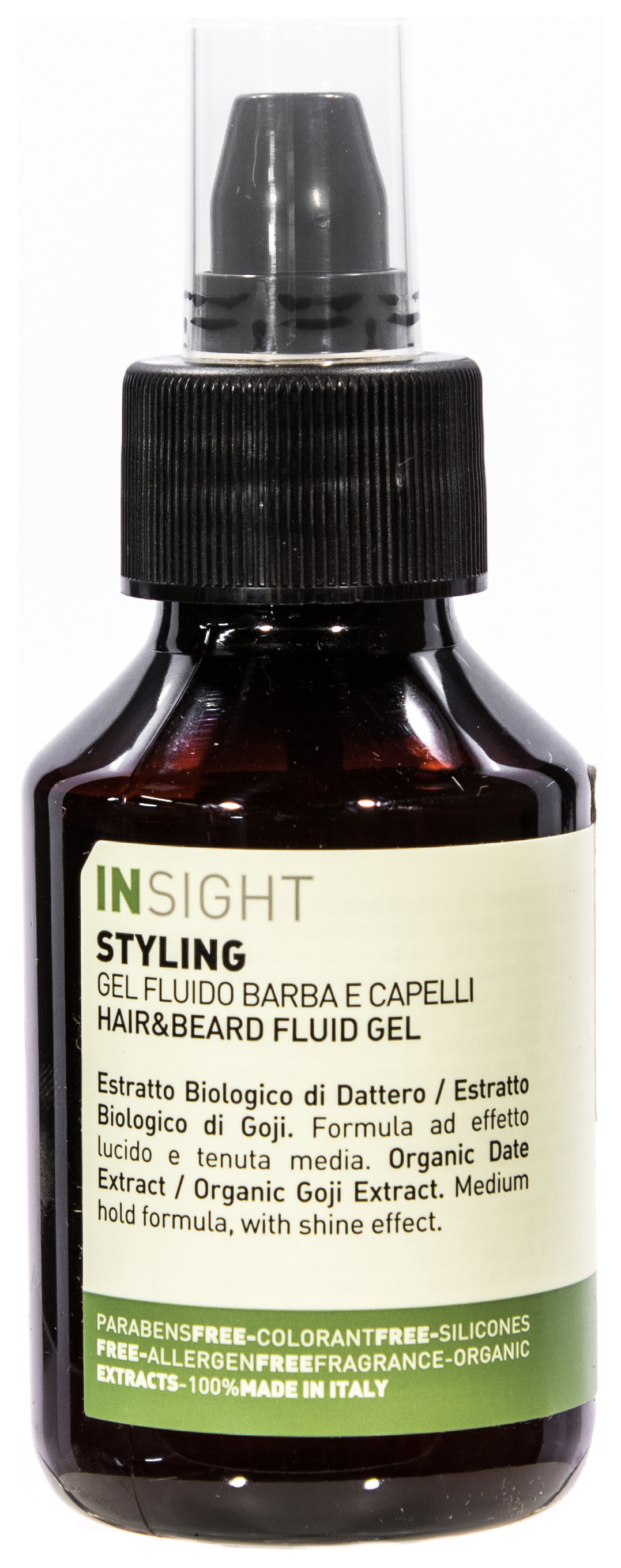 Гель-флюид для волос и бороды Insight Styling Hair Beard Fluid Gel мужской 100 мл seacare мужской подарочный набор 7 очищающий гель для лица увлажняющий крем бальзам после бритья