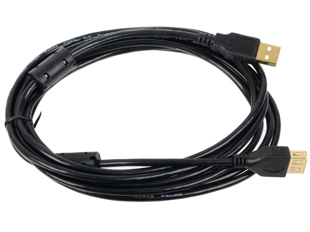 Кабель USB 2.0 AM-AF 5,0м 5bites черный UC5011-050A EXPRESS