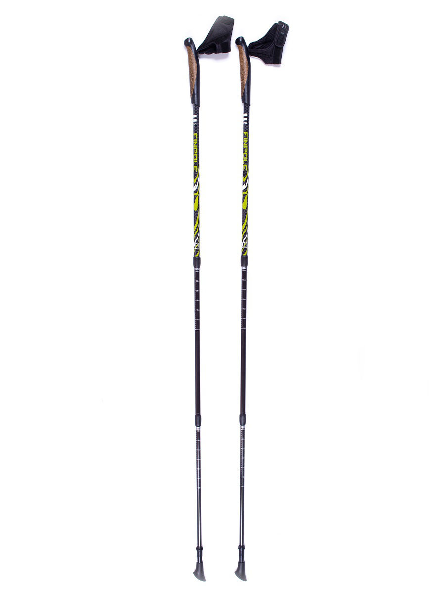 Палки для скандинавской ходьбы Finpole Geo T3, черный/желтый, 65-135 см