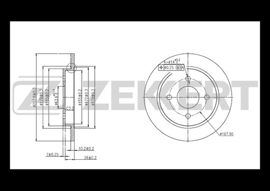 фото Тормозной диск zekkert bs-5040