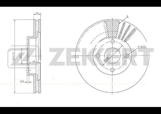 фото Тормозной диск zekkert bs-5662