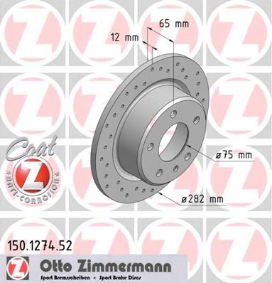 

Тормозной диск ZIMMERMANN 150.1274.52