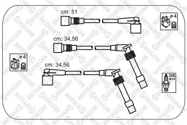 

Комплект проводов зажигания STELLOX 10-38538-SX