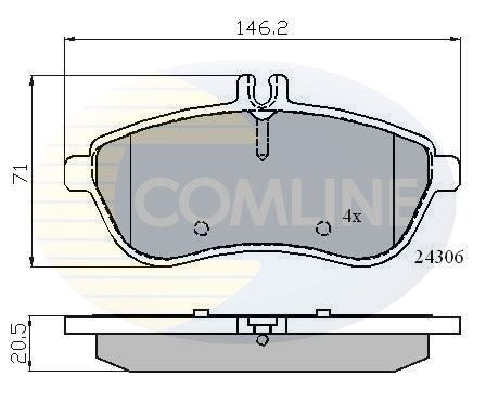 фото Комплект тормозных колодок, дисковый тормоз comline cbp01786