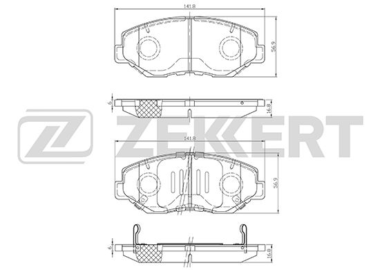 фото Комплект тормозных колодок, дисковый тормоз zekkert bs-1744