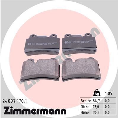 

Тормозные колодки ZIMMERMANN дисковые 24097.170.1