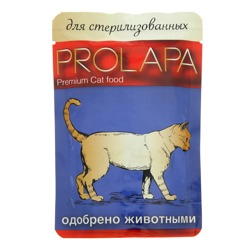 Влажный корм для кошек Prolapa домашняя птица, для стерилизованных, 100г