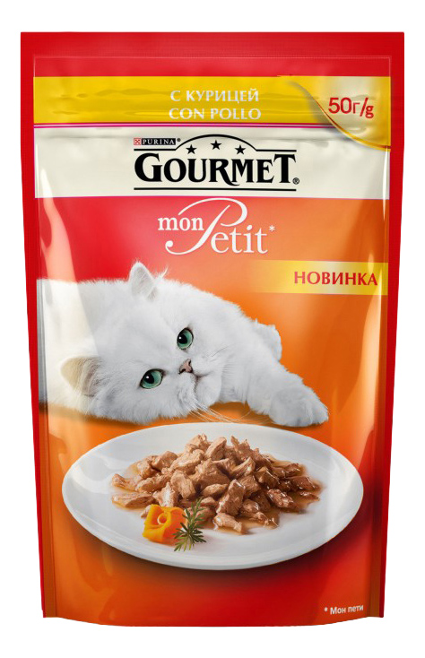 фото Влажный корм для кошек gourmet mon petit, курица, 50г