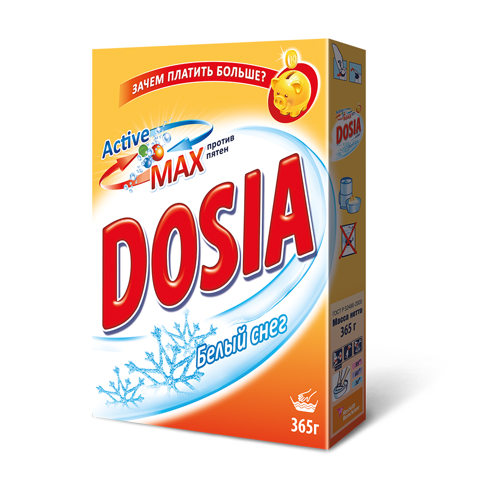 

Порошок для стирки Dosia active белый снег 340 г