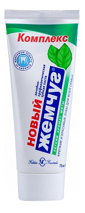 Зубная паста Новый Жемчуг Комплекс Легкий аромат мяты 75 мл наклейка для окон новый год многоразовая 50 х 70 см