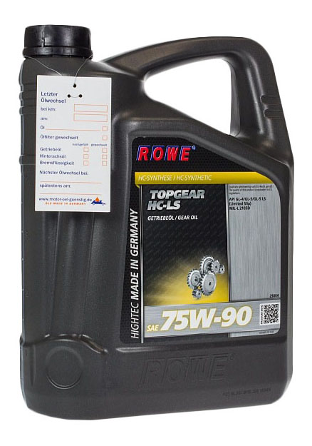 фото Трансмиссионное масло rowe hightec topgear 75w90 5л 25004-0050-03