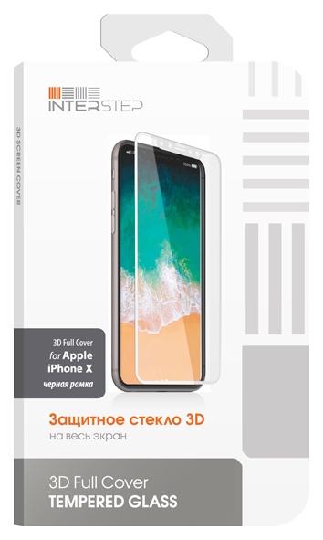 

Защитное стекло InterStep для Apple iPhone X Black (IS-TG-IPHONX3DB-000B201), iS-TG-IPHONX3DB-000B201