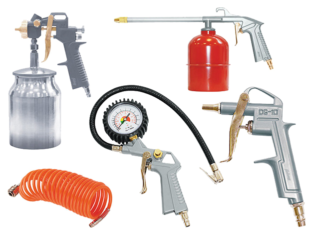 Набор пневмоинструмента 5 предметов (к/р с нижним бачком) набор инструментов для обжима витой пары и коаксиального кабеля lanmaster