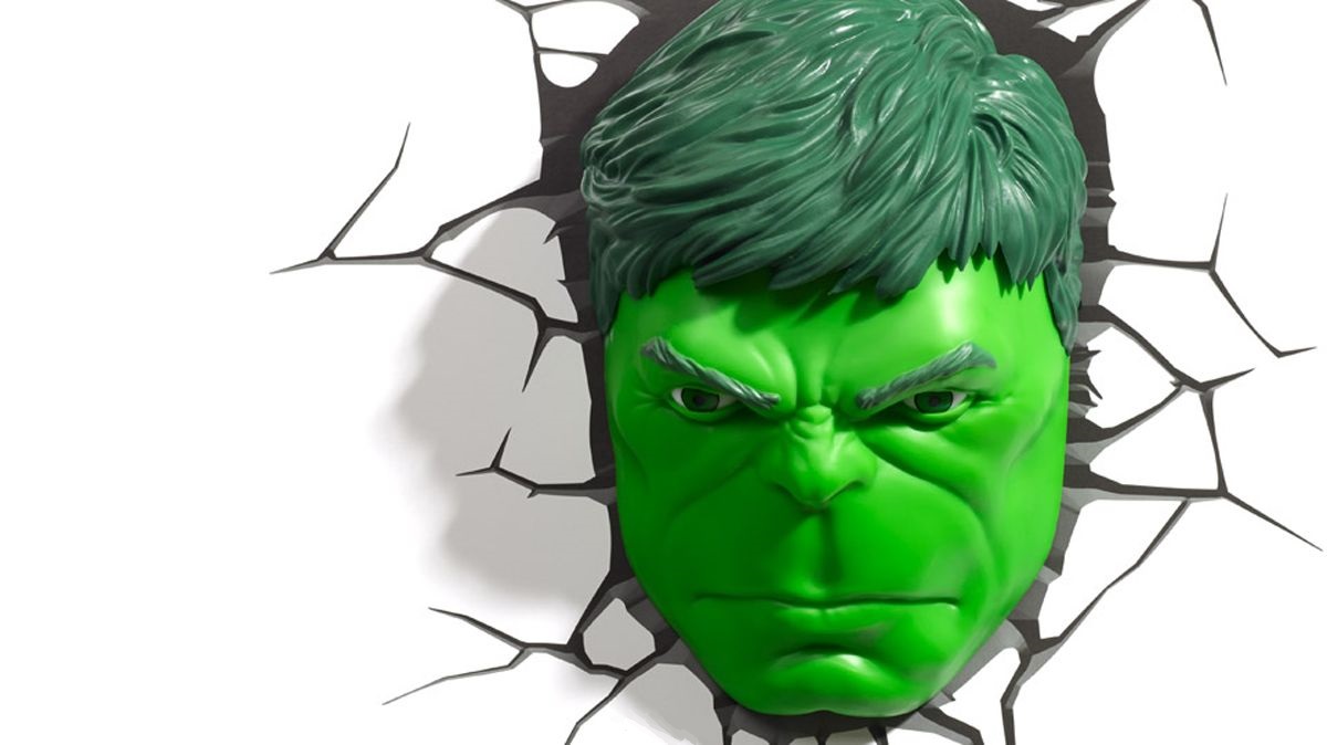 

Настенный 3D cветильник 3DLightFX Hulk Face, Светильник 3D Hulk Face