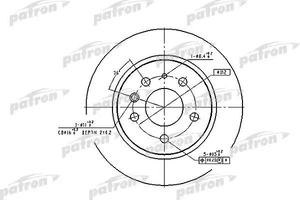 фото Тормозной диск patron pbd1574