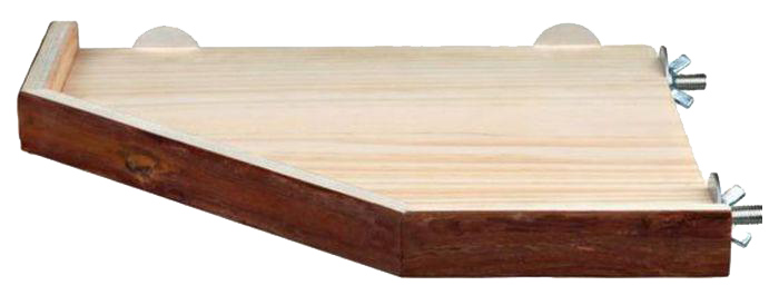 фото Полка-этаж в клетку trixie natural living угловая деревянная 33х33 см