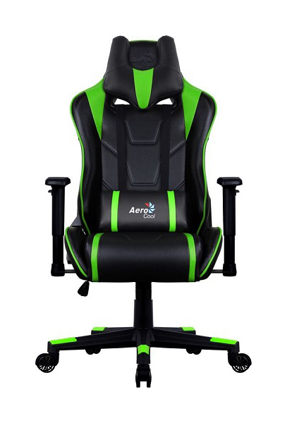 фото Игровое кресло aerocool ac220 air, зеленый/черный