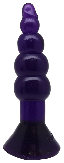 Фиолетовая гелевая анальная ёлочка 17 см
