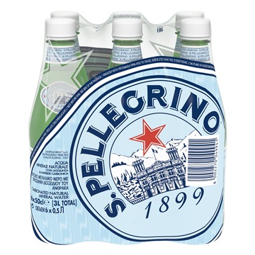 Минеральная газированная вода S.Pellegrino, 6 шт по 0,5л