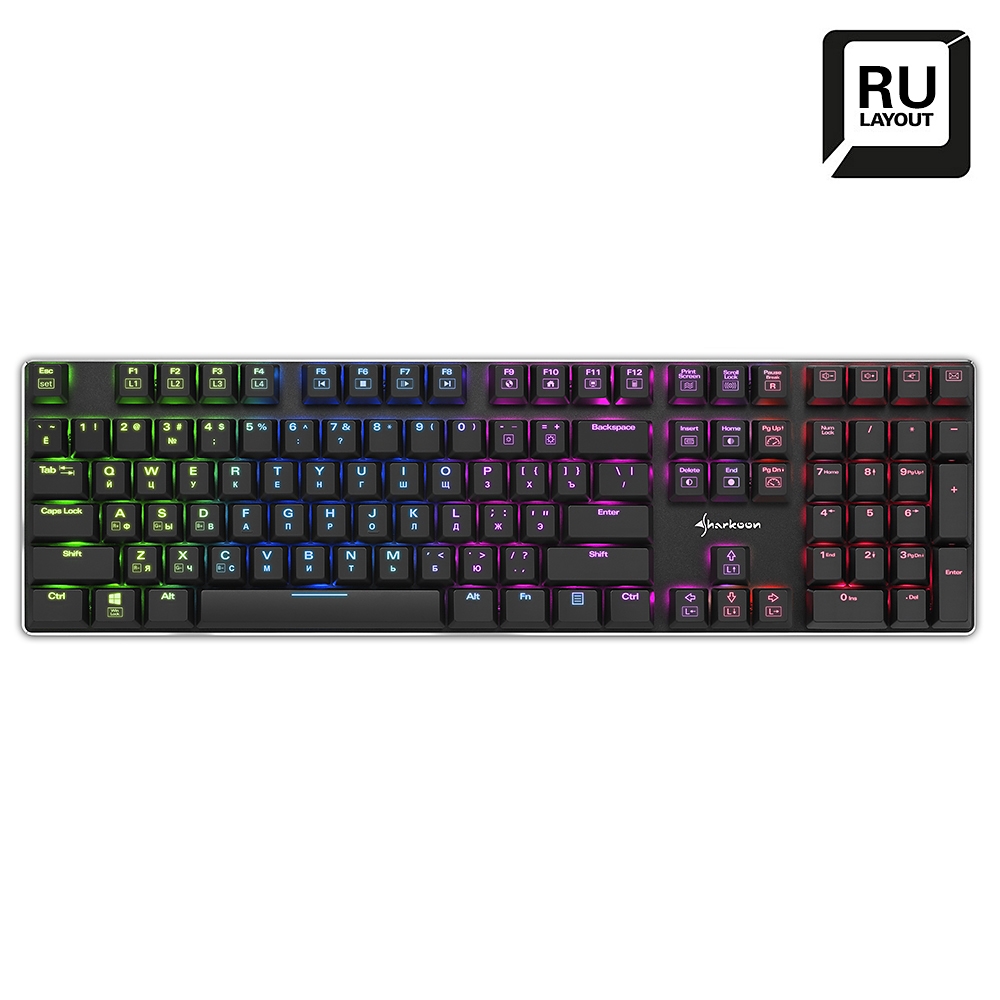 фото Игровая клавиатура sharkoon purewriter rgb black (kailh blue)