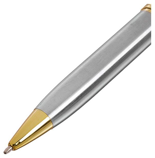 Шариковая ручка подарочная Calligrata Стиль серебристо-золотистый корпус