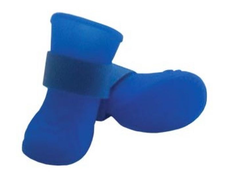 фото Ботинки для собак leonardo, силиконовые, синие, размер 2, 4 шт