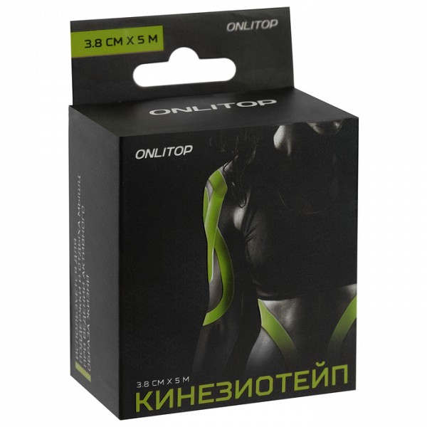 

Кинезиотейп 3,8 см х 5 м, цвета ONLITOP, Голубой