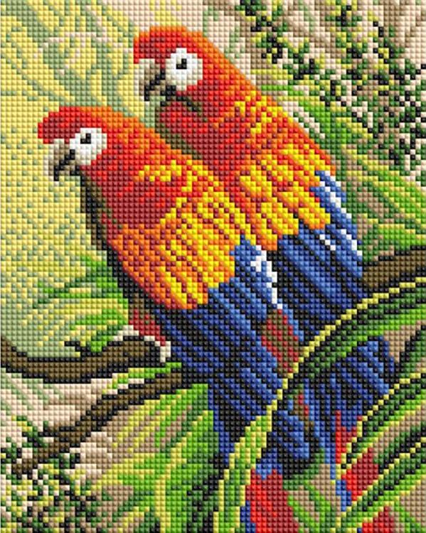 

Алмазная вышивка Белоснежка Попугаи, 20x25 см, Попугаи