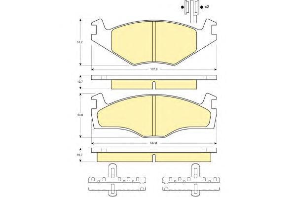 

Комплект тормозных колодок Girling 6104545