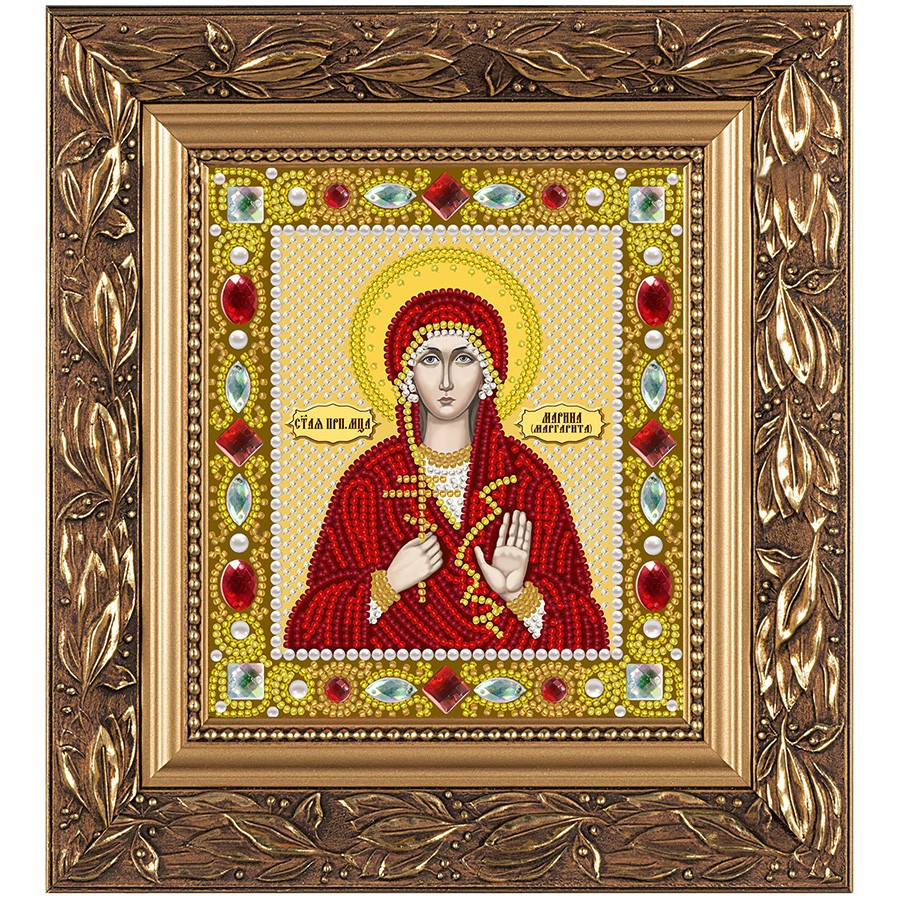 

Вышивка бисером Нова Слобода Д 6161 Св.Прп. Марина (Маргарита) Берийская 13х15 см