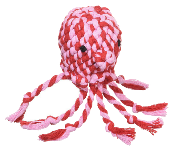 фото Жевательная игрушка для собак tarky осьминог плетеная с упругим латексным мячом внутри