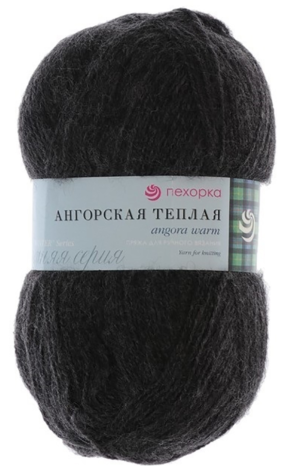 

Пряжа Пехорка ПЕХ,АНГ,Т,435 Ангорская тёплая 435 антрацит, Серый, Ангорская тёплая
