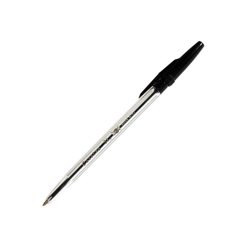 Ручка шариковая Carioca Corvina 51, прозрачный корпус, черная, 1 мм, 1 шт.