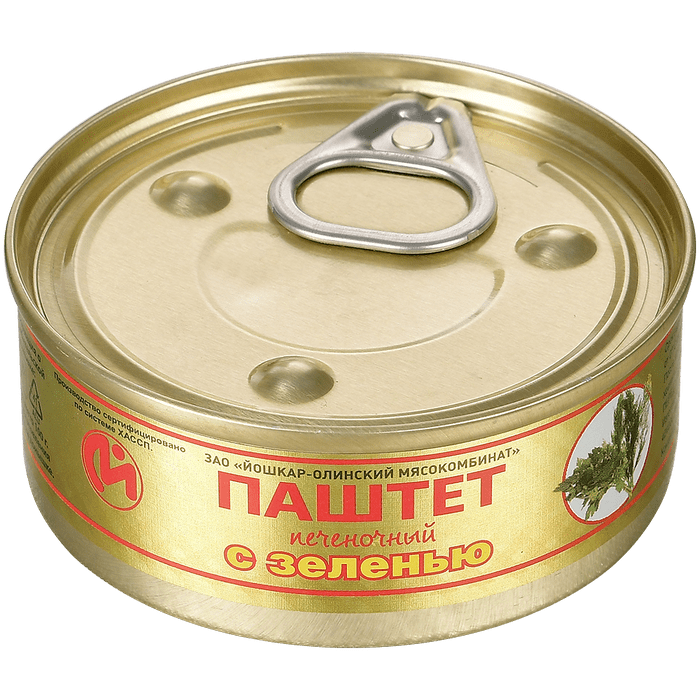 

Консервы мясные ЙОМ паштет печеночный с зеленью №1 100 г, печеночный паштет