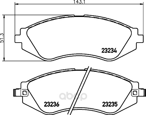 

Тормозные колодки дисковые HELLA 8DB355029561