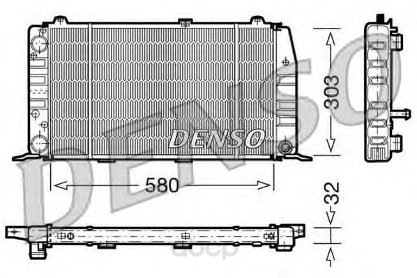 Радиатор системы охлаждения audi 80 1.6-1.9tdi 86-96 Denso DRM02010